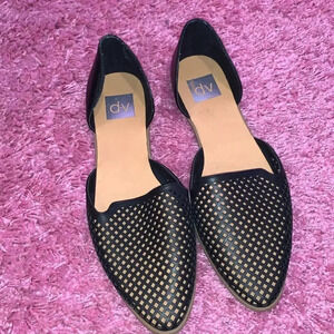 Dolce Vita Black Perforated Pointed Toe Flats